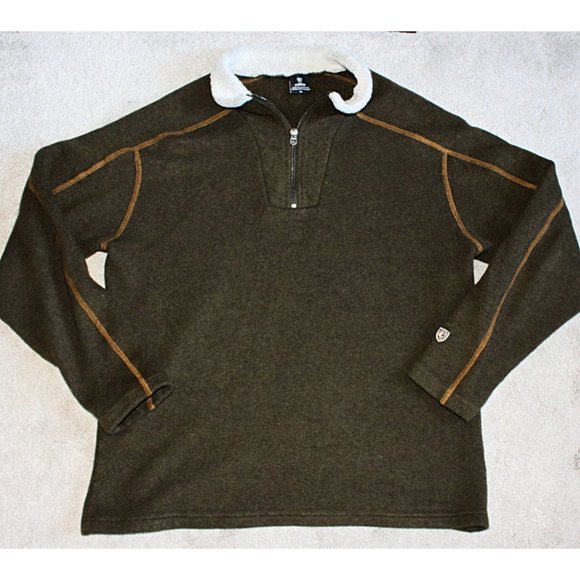 Kuhl Other - Kuhl - Men’s Europa Alfpaca 1/4-Zip Pullover in Brown/Green - sz XL